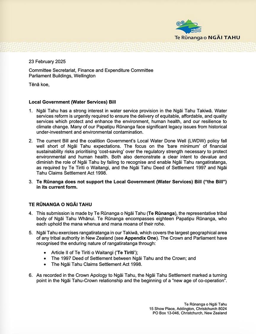 Local Government (Water Services) Bill TRoNT Submission